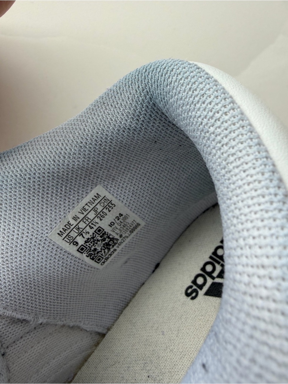 adidas Kids White High-Top Sneakers with Light Gray Lining - Picture 5 of 8